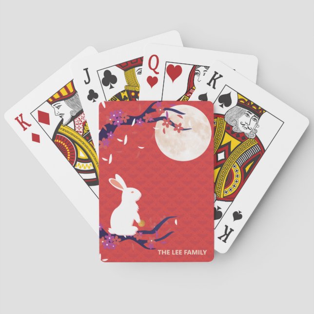 Mid Autumn Festival Rabbit Moon Playing Cards (Back)