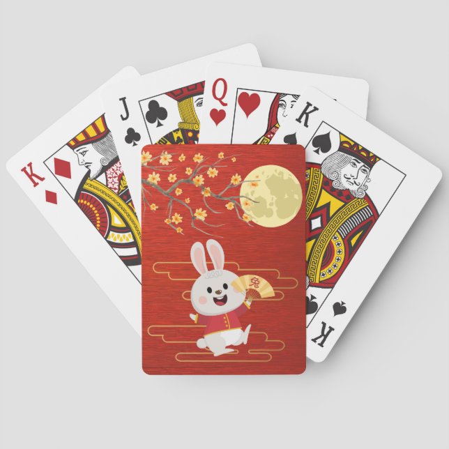 Mid-Autumn Moon Festival Rabbit Playing Cards (Back)