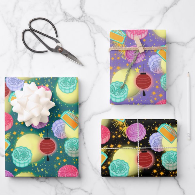 Mid Autumn Moon Festival Wrapping Paper Sheet (Front)
