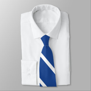 Mid-Blue and White University Stripe Tie