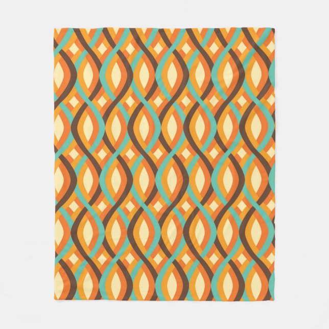 Mid-Centiury Modern Blanket, Diamond Pattern Fleece Blanket (Front)