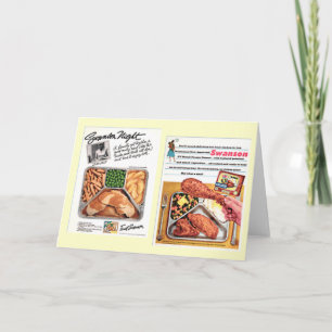 Mid-Century 1950 TV Dinner Vintage Card