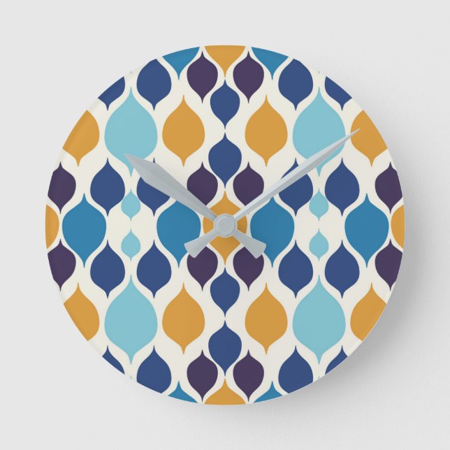 Mid Century 1960s Geometric Colorful   Round Clock (Front)