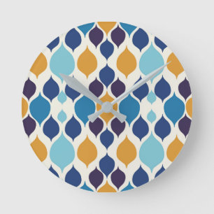 Mid Century 1960s Geometric Colourful Round Clock