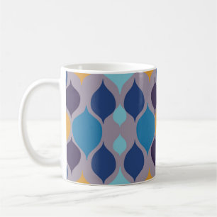 Mid Century 1960s Geometric Pastel Coffee Mug