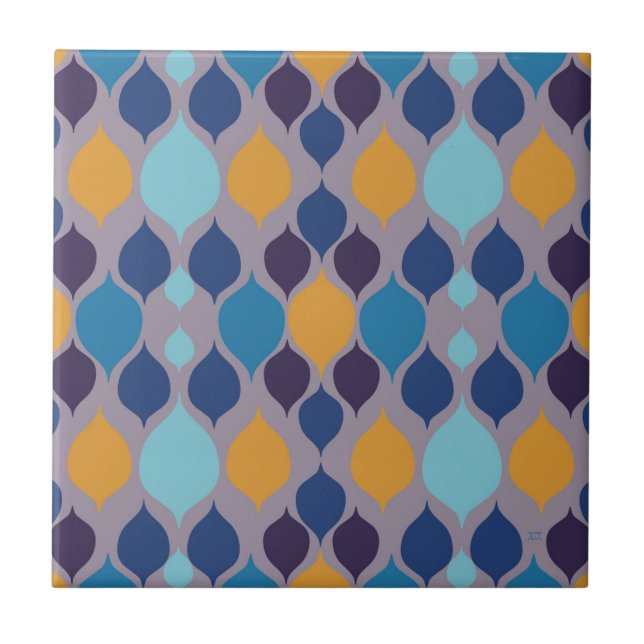 Mid Century 1960s Geometric Pastel  Tile (Front)