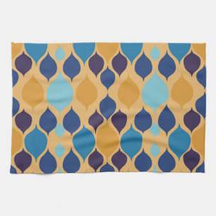 Mid Century 1960s Geometric Yellow Tea Towel