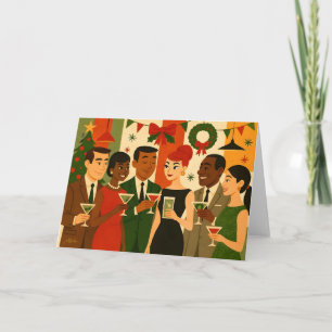 Mid Century 60s Christmas Office Cocktail Party Card