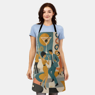 Mid Century 60s Hip Martini Cocktail Dance Party Apron