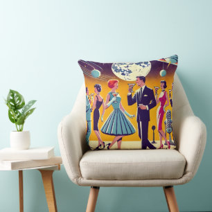 Mid Century 60s Space Age Cocktail Party Cushion