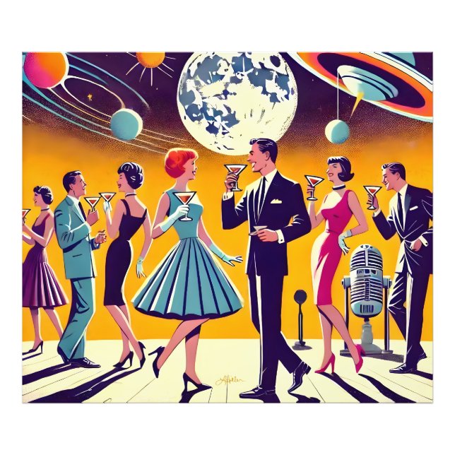 Mid Century 60s Space Age Cocktail Party Photo Print (Front)