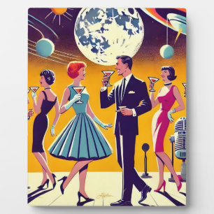 Mid Century 60s Space Age Cocktail Party Plaque