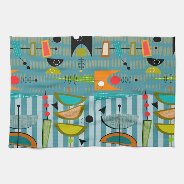 Mid-Century  Abstract #19 Tea Towel (Horizontal)