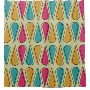 Mid Century Abstract Art Shower Curtain