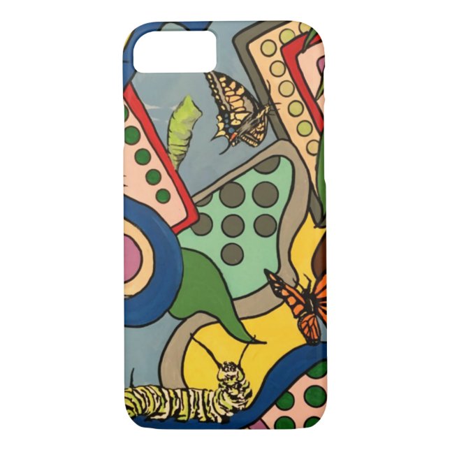 Mid-Century Abstract Butterfly Factory painting on Case-Mate iPhone Case (Back)