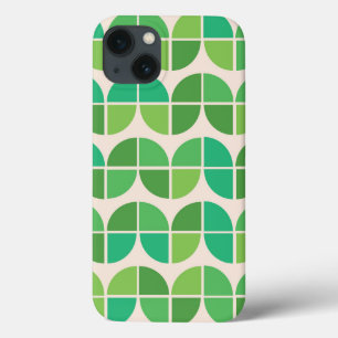  Mid Century Abstract Geometric Green Pattern  iPhone 13 Case