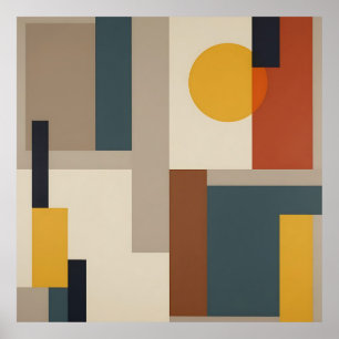 Mid Century Abstract Geometric Harmony Poster