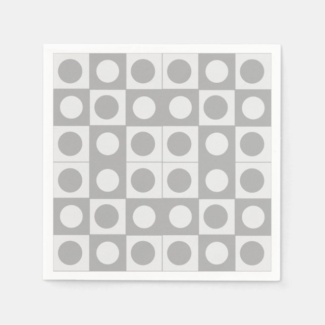 Mid Century Abstract Geometric Pattern Birthday Napkin (Front)