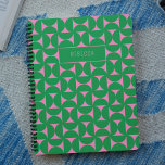 Mid Century Abstract Green Pink Geometric Pattern Planner<br><div class="desc">The modern mid-century forest green and pink geometric semi-circle shape pattern planner is ideal for bright colour block design lovers. Add a touch contemporary design planner to your daily,  weekly,  and monthly planning.</div>