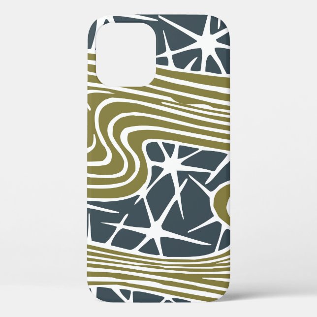 Mid century abstract modern Illustration - Beautif Case-Mate iPhone Case (Back)