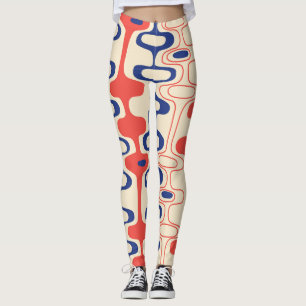 Mid-century abstract: modern seamless design. leggings