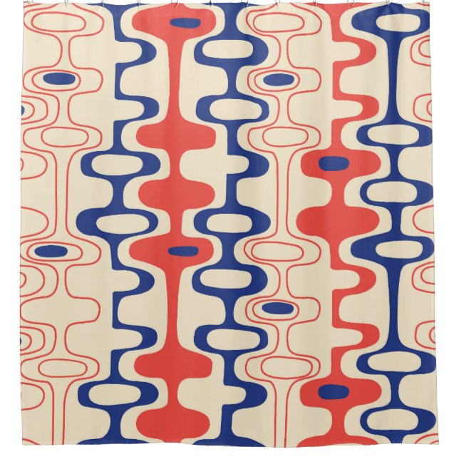 Mid-century abstract: modern seamless design. shower curtain (Front)