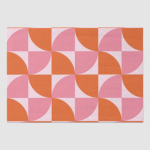 Mid century Abstract Orange and Pink Pattern   Tissue Paper