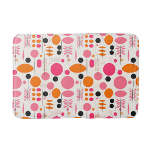 Mid Century Abstract Pattern Colourful RETRO Bath Mat