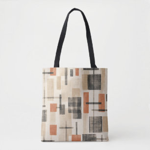Mid Century Abstract Plaid Tote Bag