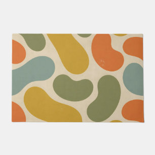Mid-Century Abstract Shapes Design Doormat