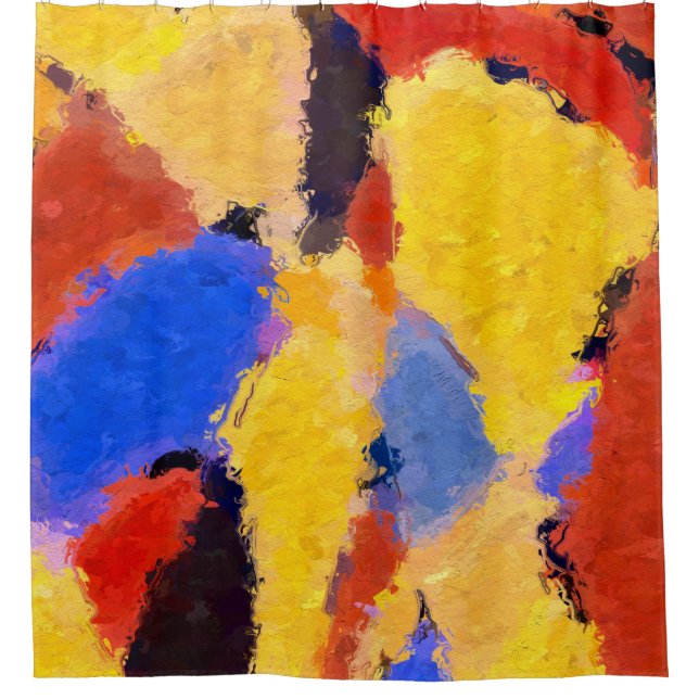 Mid Century Abstract Shower Curtain (Front)