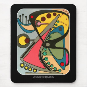 Mid-Century Abstract Talking Man painting on a Mouse Mat