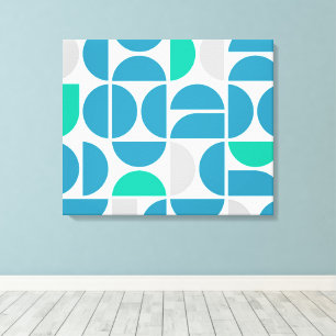 Mid Century Aquatic Tiles Canvas Print