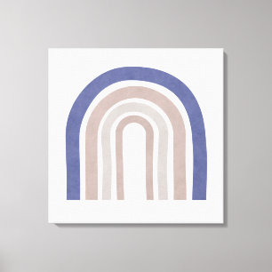 Mid Century Arches - Blue and Beige Canvas Print