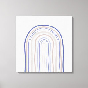 Mid Century Arches - Blue and Beige Canvas Print