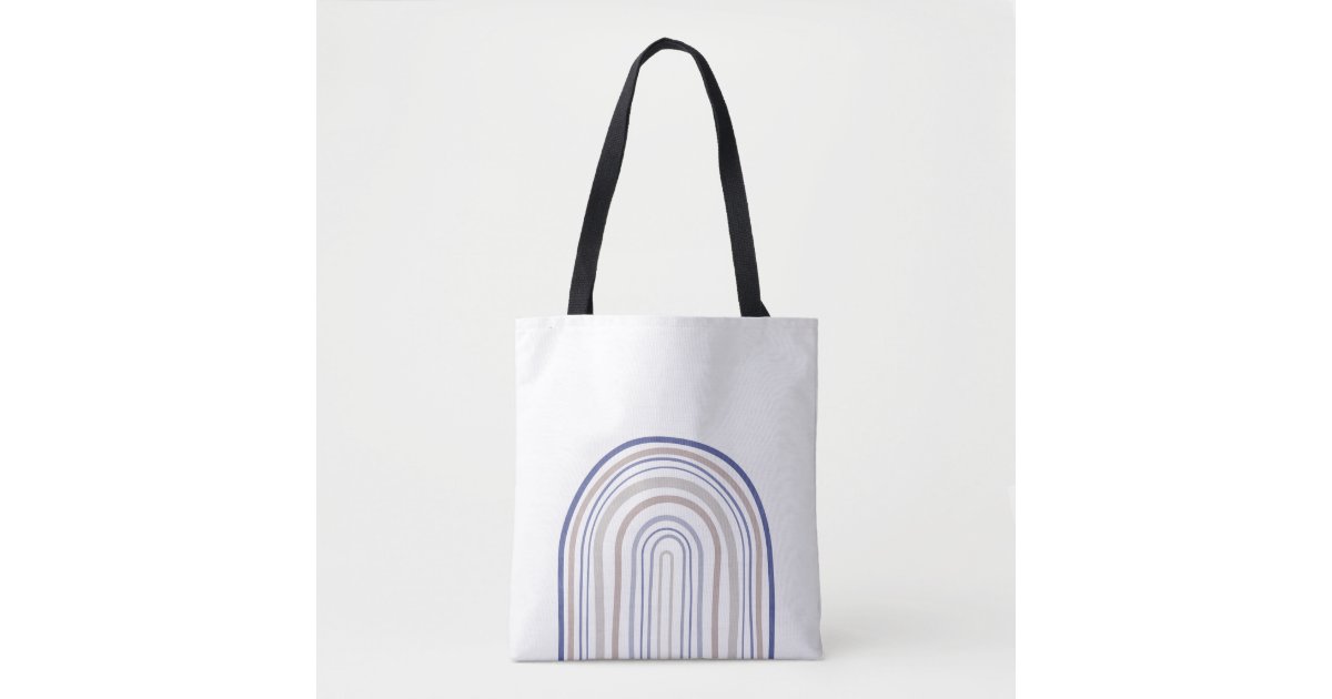 Mid Century Arches - Blue and Beige Tote Bag | www.semadata.org