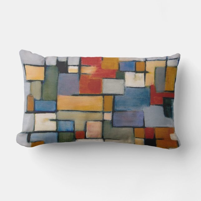 Mid Century Art Abstract Design Lumbar Cushion (Front)