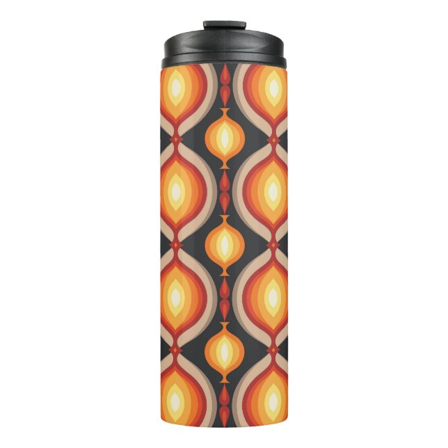 Mid-century art: abstract geometric background. thermal tumbler (Front)