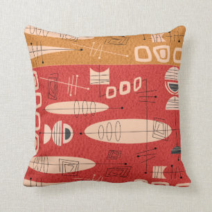 Mid-Century Atomic 4 Color Pillow