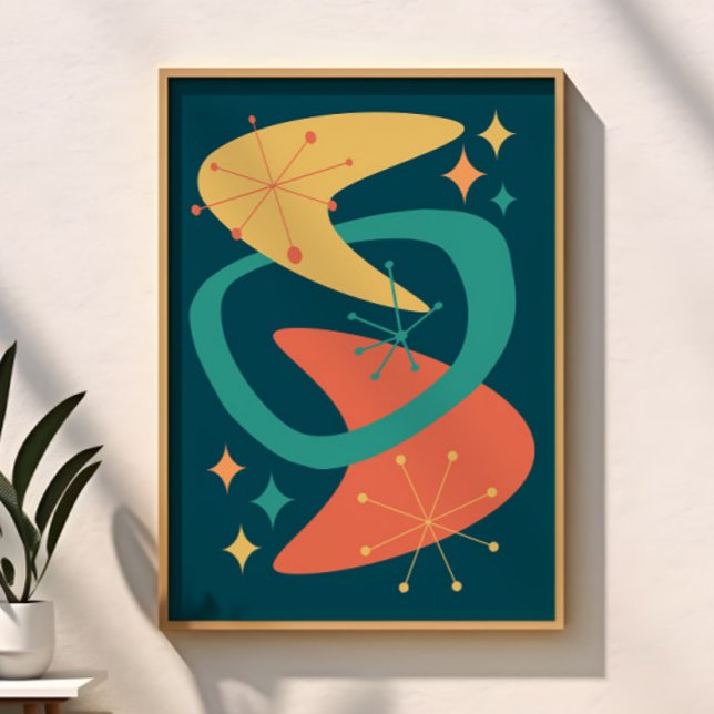 Mid Century Atomic Age 7 Charcoal Poster (Creator Uploaded)