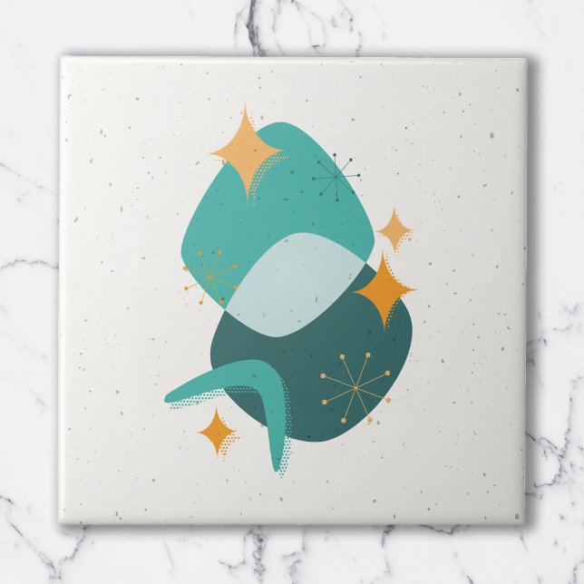 Mid-Century Atomic Age Abstract 17 Throw Pillow Tile (Creator Uploaded)