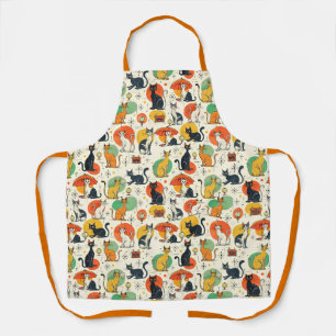 Mid-Century Atomic Age Cats Retro Pattern Apron