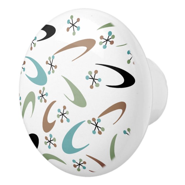Mid-Century Atomic Ceramic Knob (Right)