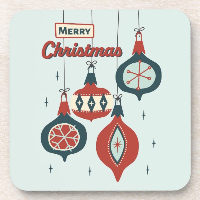 Mid-Century Atomic Christmas Coaster (Front)
