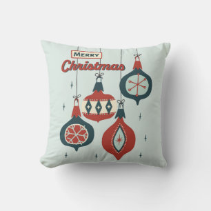 Mid-Century Atomic Christmas Cushion