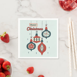 Mid-Century Atomic Christmas Napkin