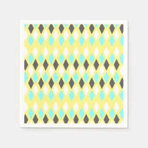 Mid-Century Atomic Diamonds on Yellow Napkin