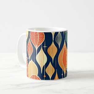 Mid Century Atomic Drops Ochre  Modern Retro  Coffee Mug