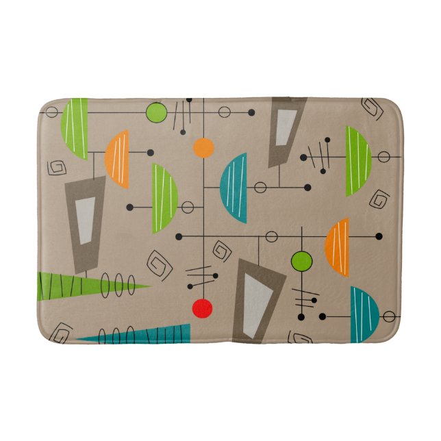 Mid-Century Atomic Era Design Bath Mat (Front)