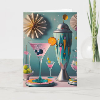 Mid Century Atomic Futuristic Cocktail Time Card